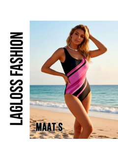 LaGloss Eendelig Dames Zwart Magenta Badpak – Maat S