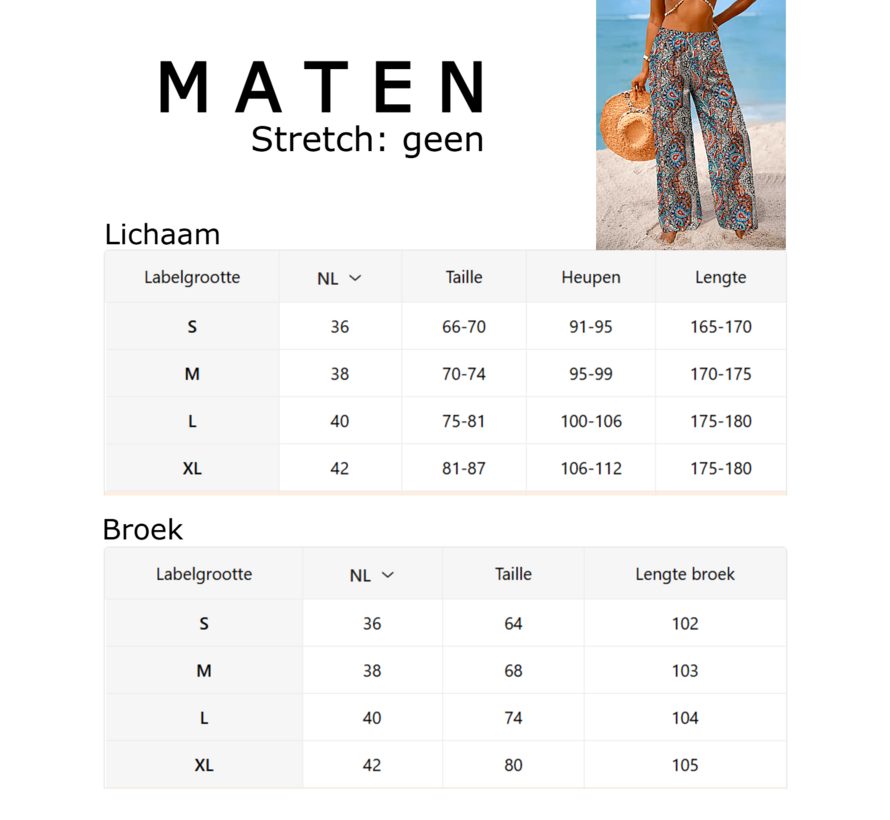 LaGloss® Paisley Dames Strand broek - Palazzo Broek – Bohemian Vakantiebroek – Casual – Maat XL