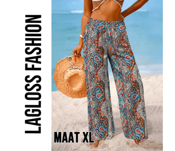 LaGloss Paisley Dames Strand broek – Maat XL
