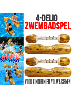 Allernieuwste.nl® Opblaasbaar Boomstam Zwembadspel - 4 delig