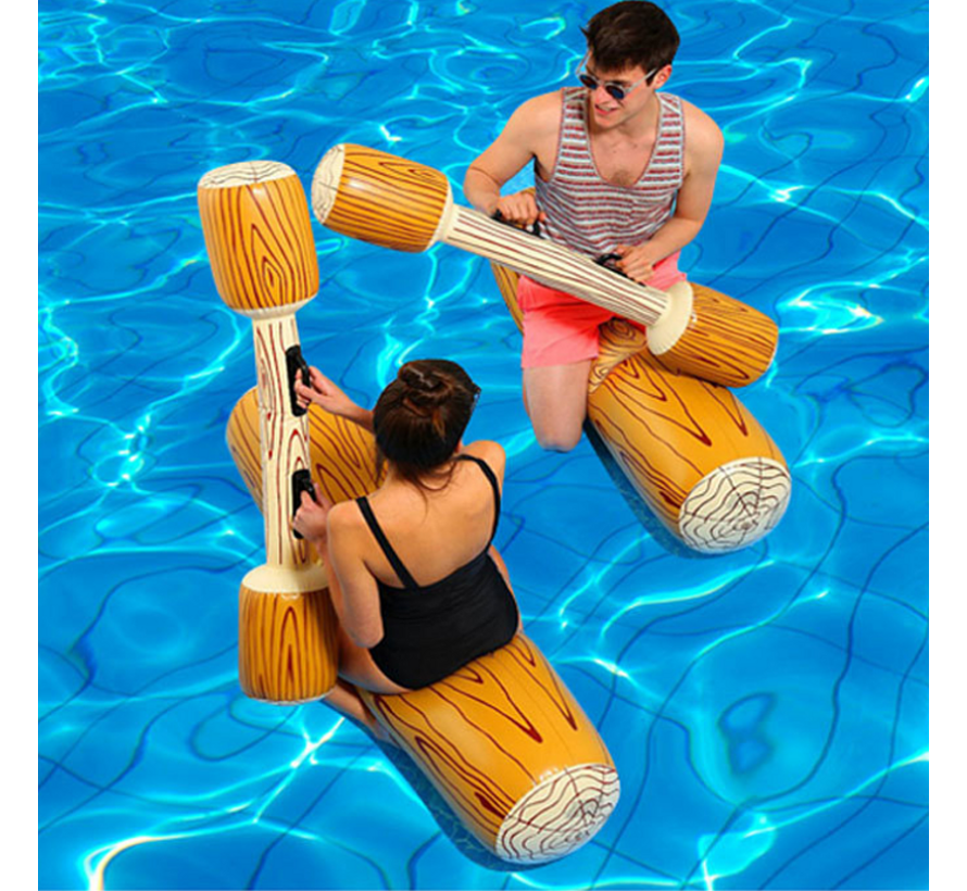 SET Opblaasbaar Boomstam Zwembadspel 4-delig - Zwembad Spel - Strand Zee ZwembadSpeelgoed - Waterplezier - Vakantie - Tot 80 kg - 4 delig
