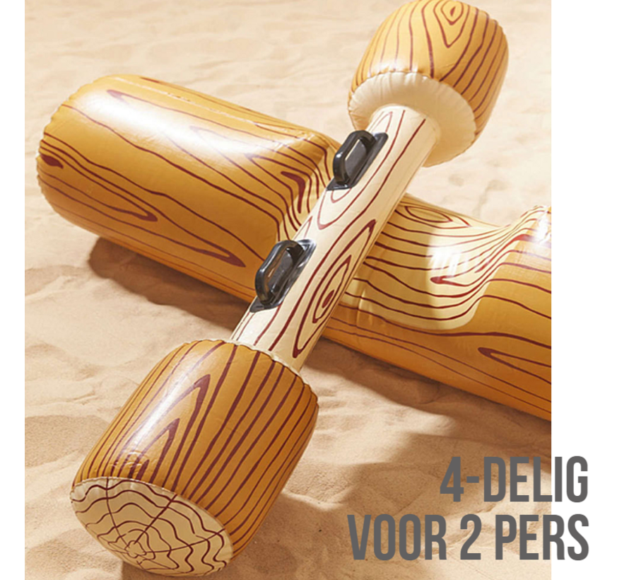 SET Opblaasbaar Boomstam Zwembadspel 4-delig - Zwembad Spel - Strand Zee ZwembadSpeelgoed - Waterplezier - Vakantie - Tot 80 kg - 4 delig