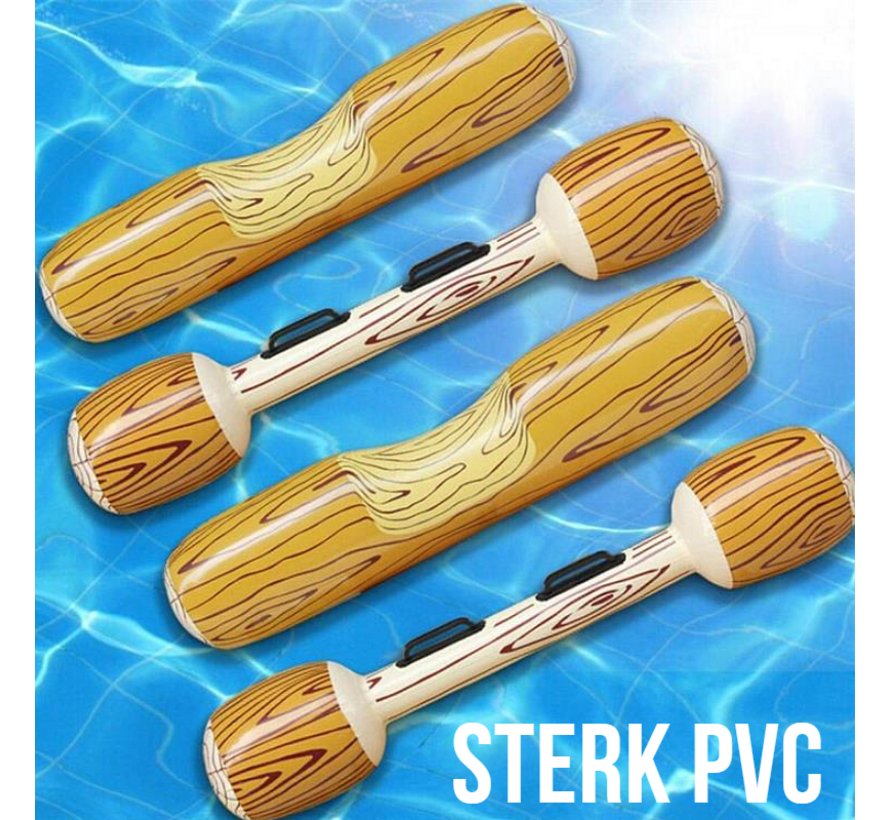 SET Opblaasbaar Boomstam Zwembadspel 4-delig - Zwembad Spel - Strand Zee ZwembadSpeelgoed - Waterplezier - Vakantie - Tot 80 kg - 4 delig