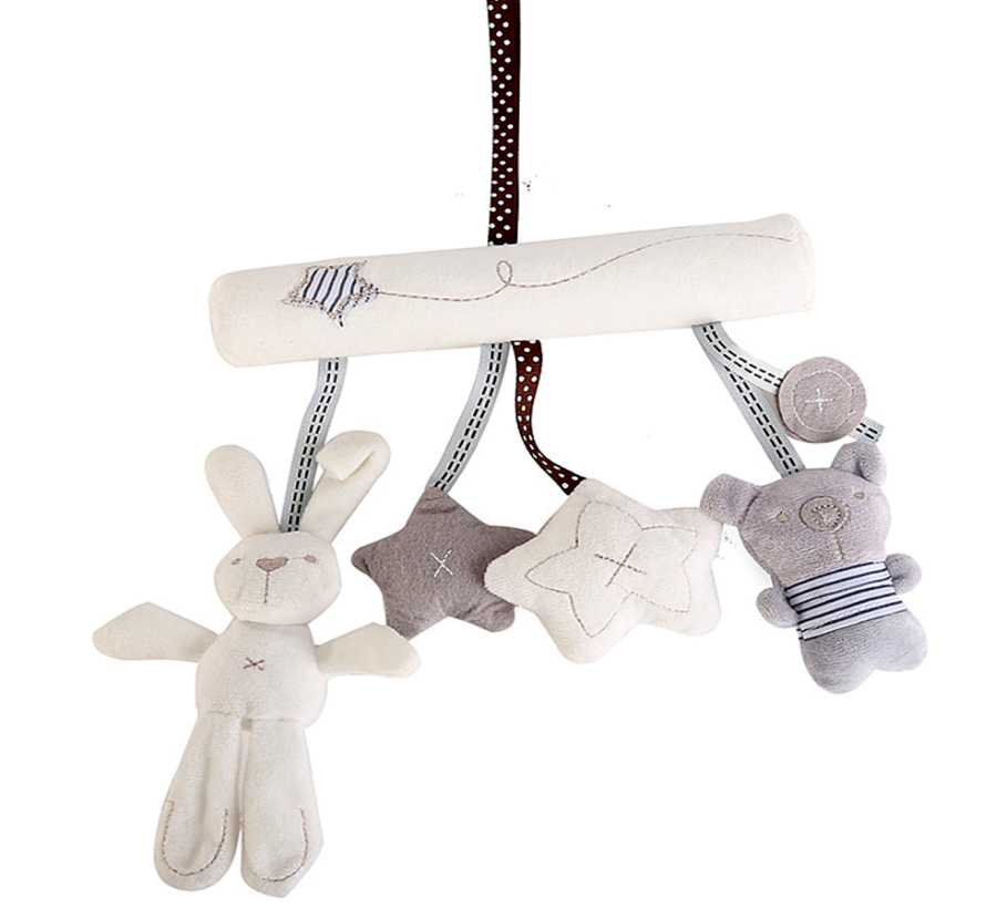 Allernieuwste® Muziek Pluche Knuffel Baby Mobile - Kinderwagen Box Buggy Knuffel - Multifunctioneel Kraamkado met Muziek en Geluiden