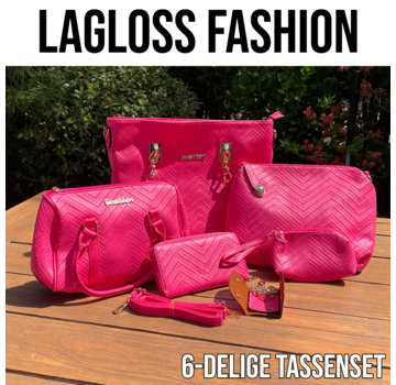 LaGloss 6-delige Tassenset Fuchsia Roze
