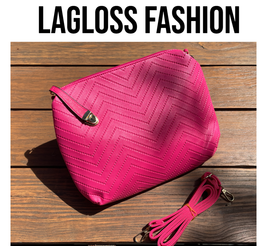 LaGloss® 6-delige Tassenset Fuchsia Roze – Shopper, Handtas, Schoudertas, Clutch & Portemonnee – Imitatieleer