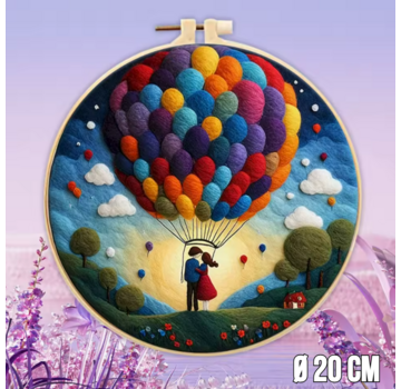 Allernieuwste.nl® DIY Naaldvilt Wolvilt Pakket – Romantisch Kleurrijke Ballon