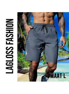 LaGloss Heren Sportshort Sneldrogend Donkergrijs – Maat L