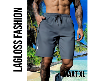 LaGloss Heren Sportshort Sneldrogend Donkergrijs – Maat XL