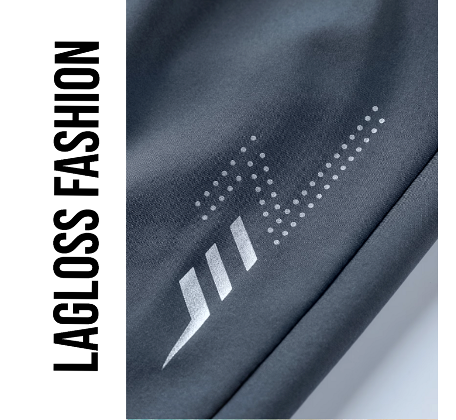 LaGloss® Heren Sportshort Sneldrogend Donkergrijs – met Ritszakken & Trekkoord – Zomermode – Sportmode – Maat XXL