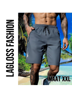 LaGloss Heren Sportshort Sneldrogend Donkergrijs – Maat XXL