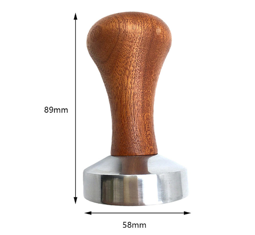 Koffie Tamper Koffieverdeler 58mm - Hout en Aluminium - Barista Espresso Leveler Koffie Verdeler - 58 mm