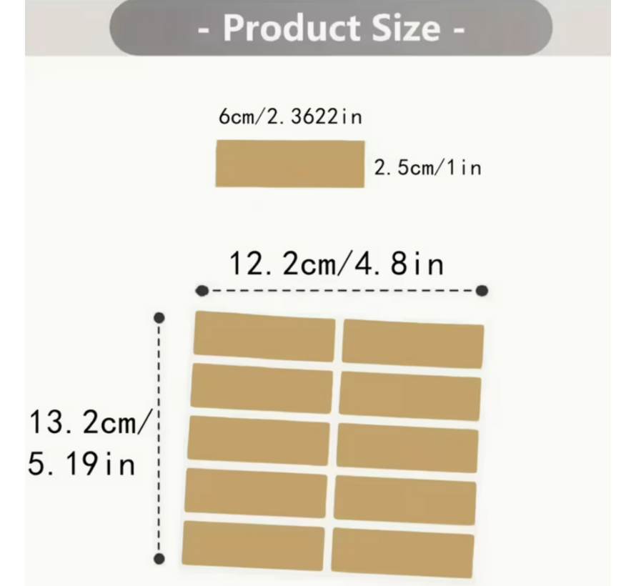 50 Stuks Gouden Krasstickers – Zelf Krasplaatjes Maken - DIY - 2.5 x 6 cm