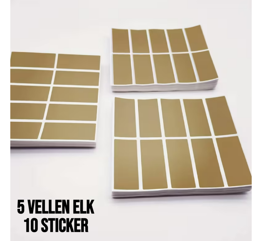 50 Stuks Gouden Krasstickers – Zelf Krasplaatjes Maken - DIY - 2.5 x 6 cm