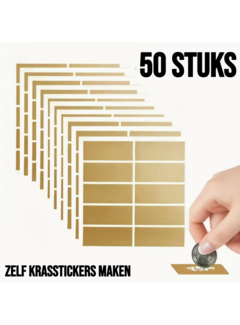 Allernieuwste.nl® 50 Stuks Gouden Krasstickers - 2.5 x 6 cm **