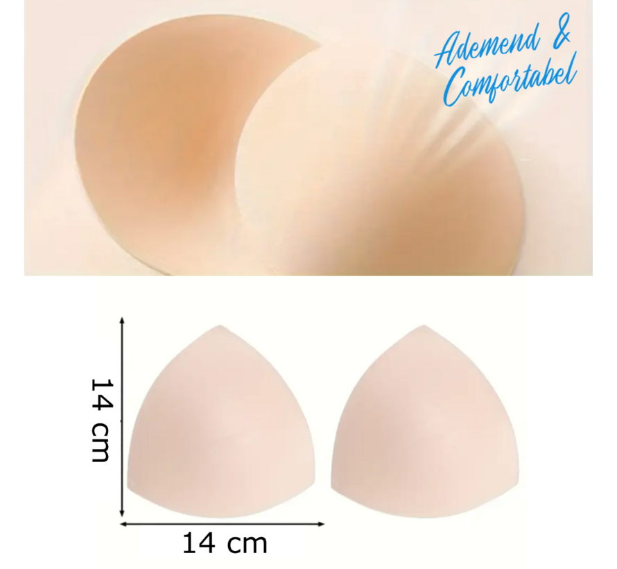 LaGloss® XL Waterproof BH Pads XL – Set van 3 Paar in Wit, Beige, Zwart - Push Up Pads voor Bikini, Badpak & Sportbeha