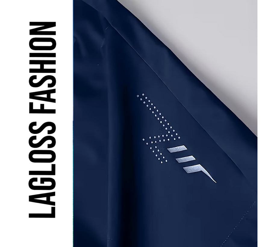LaGloss® Heren Zwemshort Sportshort Sneldrogend Marineblauw – met Ritszakken & Trekkoord – Zomermode – Sportmode – Maat L
