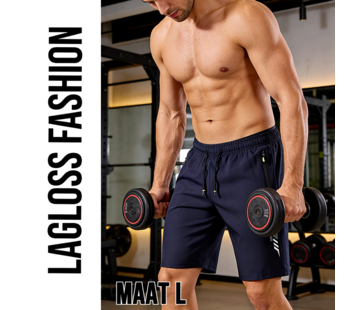 LaGloss Heren Zwemshort Sportshort Sneldrogend Marineblauw – Maat L