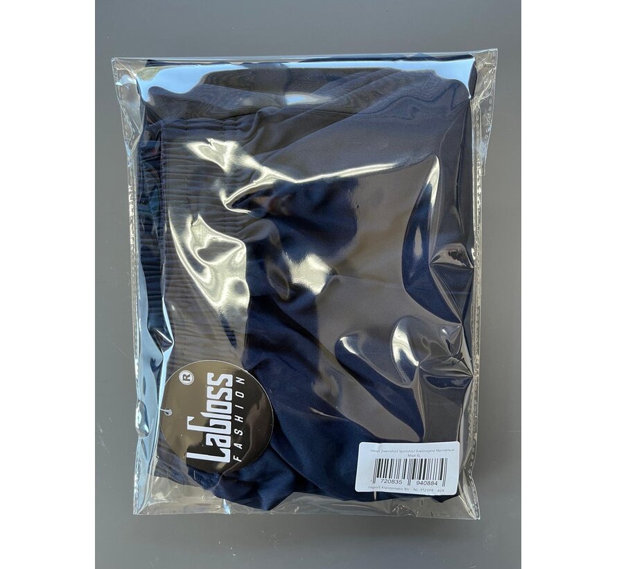 LaGloss® Heren Zwemshort Sportshort Sneldrogend Marineblauw – met Ritszakken & Trekkoord – Zomermode – Sportmode – Maat XL