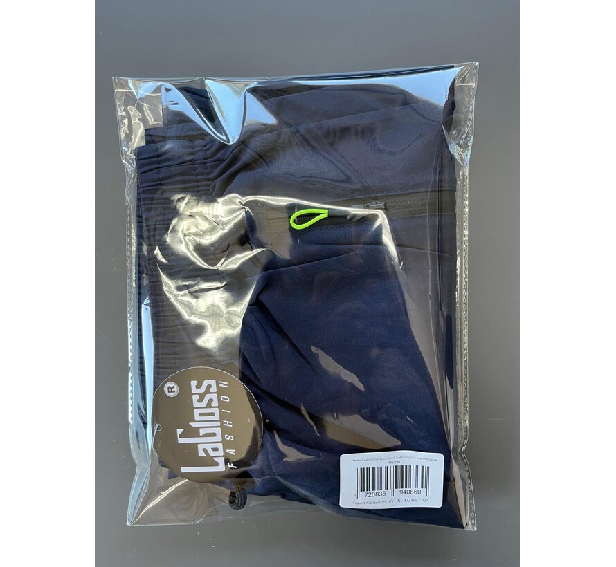 LaGloss® Heren Zwemshort Sportshort Sneldrogend Marineblauw – met Ritszakken & Trekkoord – Zomermode – Sportmode – Maat M