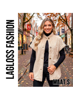 LaGloss Elegante Teddybeer Vest – Khaki – Maat S