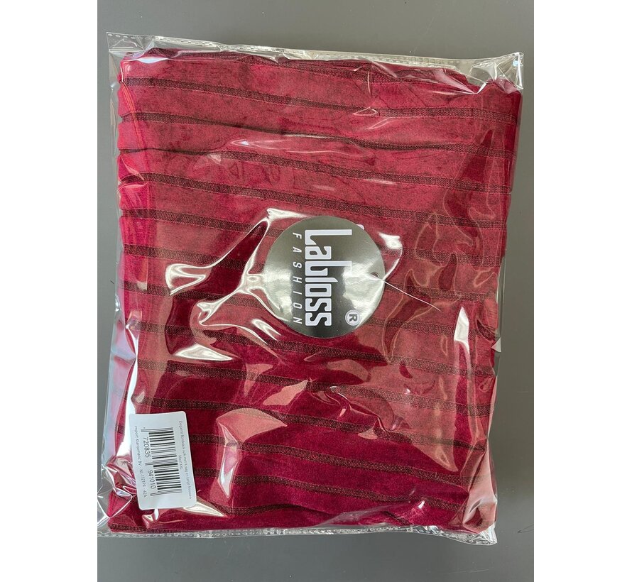 LaGloss® Elegante Bordeaux Jurk met Kraag en Lange Mouwen – Franse Stijl Dames Jurk voor Herfst & Lente - Maat XXL