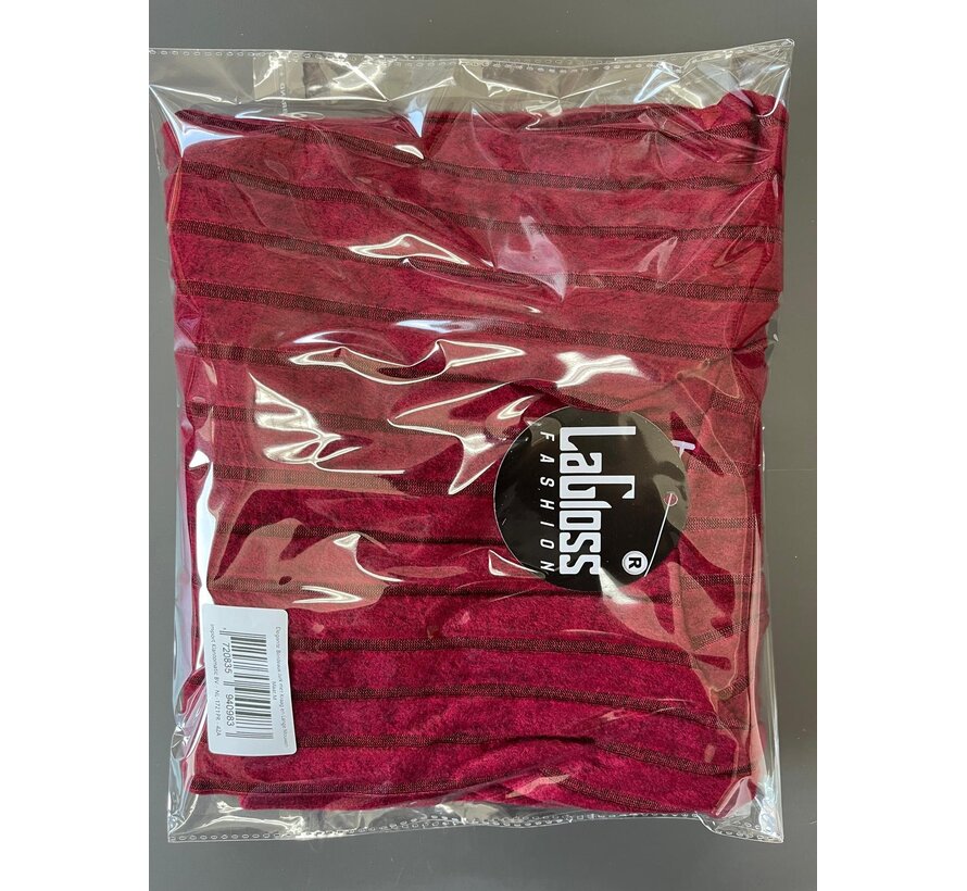 LaGloss® Elegante Bordeaux Jurk met Kraag en Lange Mouwen – Franse Stijl Dames Jurk voor Herfst & Lente - Maat M