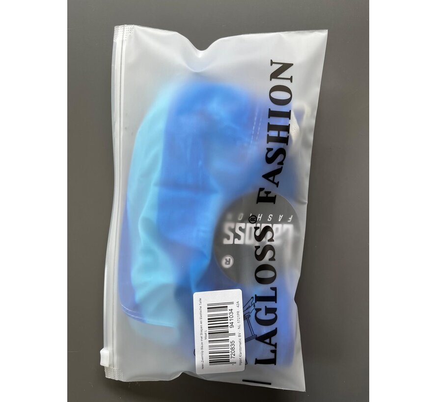 LaGloss® Heren Zwemslip Blauw – Sneldrogend & Lichtgewicht – Sportieve Zwembroek met Strepen en Elastische Taille – Maat L