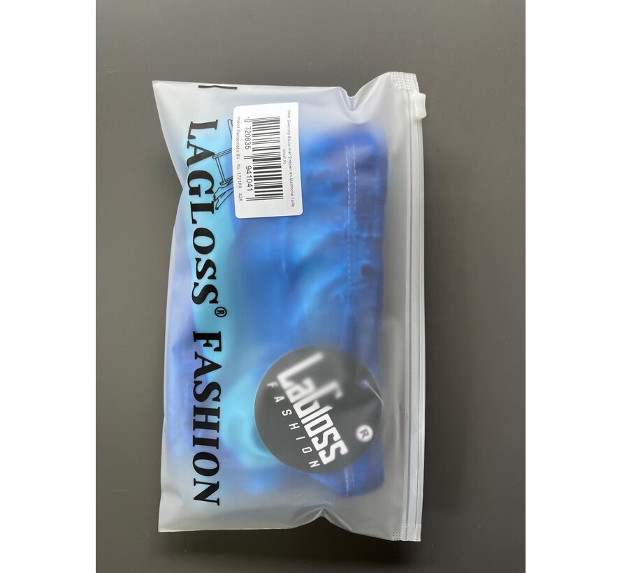 LaGloss® Heren Zwemslip Blauw – Sneldrogend & Lichtgewicht – Sportieve Zwembroek met Strepen en Elastische Taille – Maat XL
