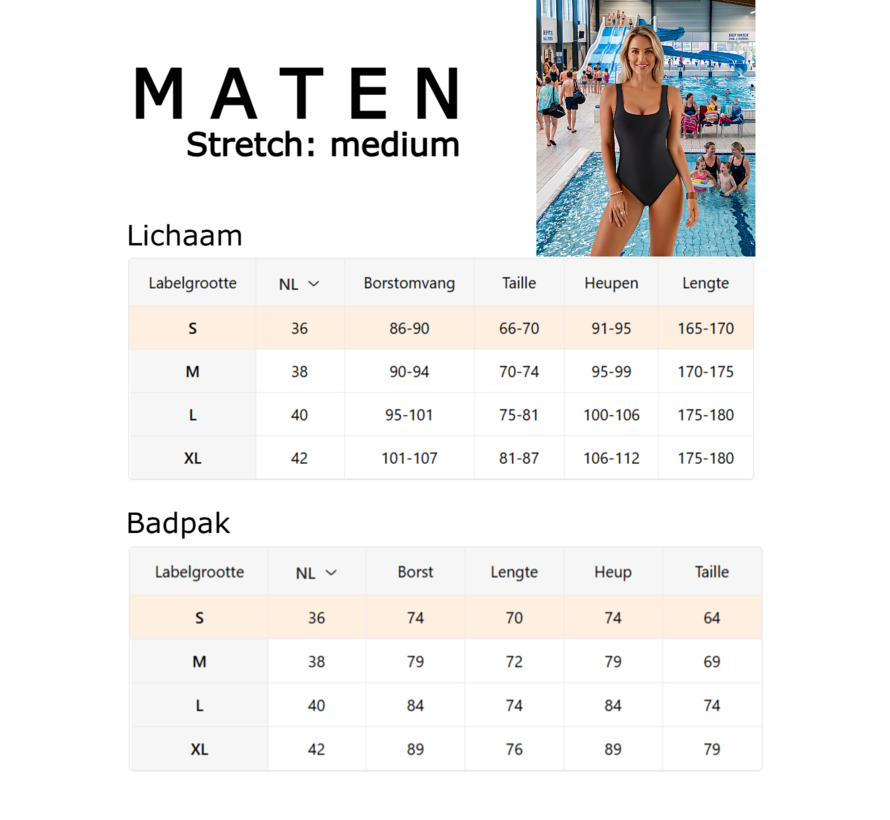 LaGloss® Dames Badpak Zwart – Klassiek Eendelig Badpak met Medium Stretch – Elegant Zwempak voor Strand en Zwembad - Maat S