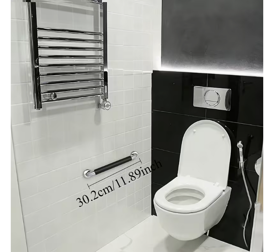 Allernieuwste.nl® 2 Stuks Handgrepen Wandbeugels Voor Senioren Ouderen - Metaal Roestvrij Staal 30cm Douche Badkuip Greep - Badkuip Handvat Bad Handgreep Douchegrepen Badkuip - RVS Handgreep voor Wandmontage WC Badkamer Douche - Anti-Slip 2 STUKS
