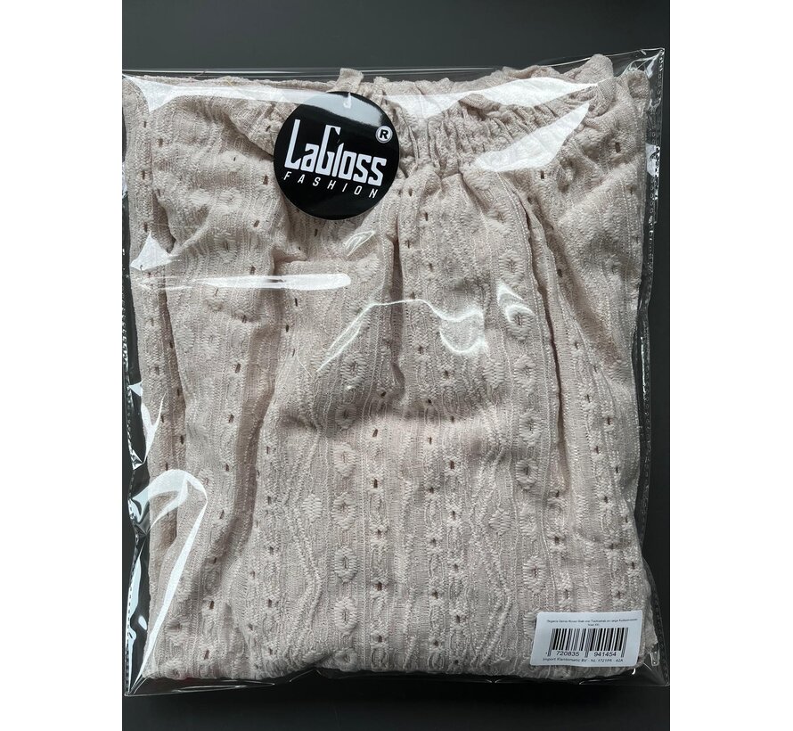 LaGloss® Dames Blouse Khaki – Elegante Top met Trechterhals en Lange Ruchesmouwen – Licht Elastisch voor Lente en Zomer - Maat XXL