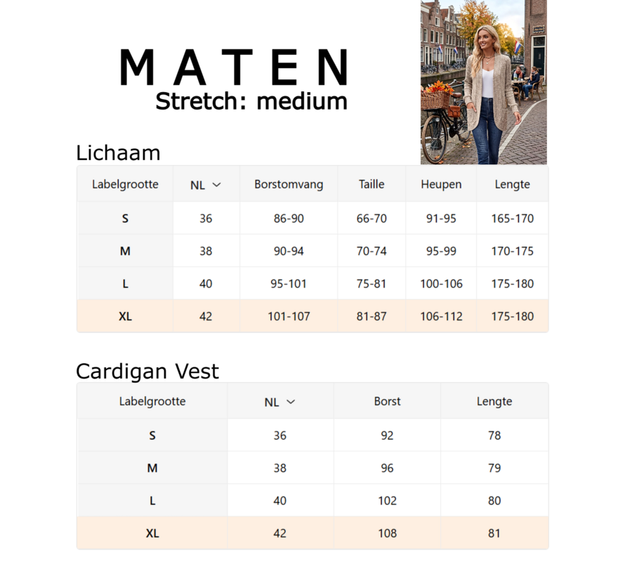 LaGloss® Dames Cardigan Vest – Abrikoos – Zacht Gebreid Vest - Maat S met Vestkraag – Casual Lente- & Herfstvest met Medium Stretch