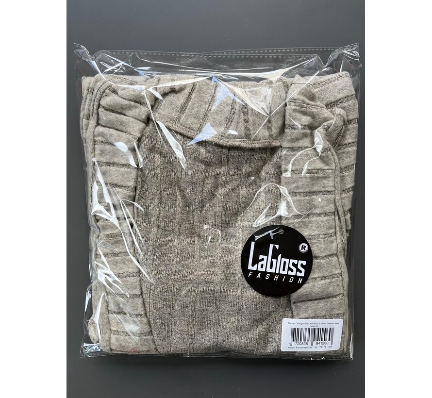 LaGloss® Dames Cardigan Vest – Abrikoos – Zacht Gebreid Vest - Maat M met Vestkraag – Casual Lente- & Herfstvest met Medium Stretch