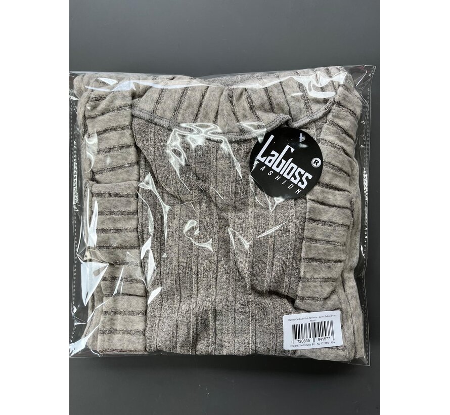 LaGloss® Dames Cardigan Vest – Abrikoos – Zacht Gebreid Vest - Maat L met Vestkraag – Casual Lente- & Herfstvest met Medium Stretch