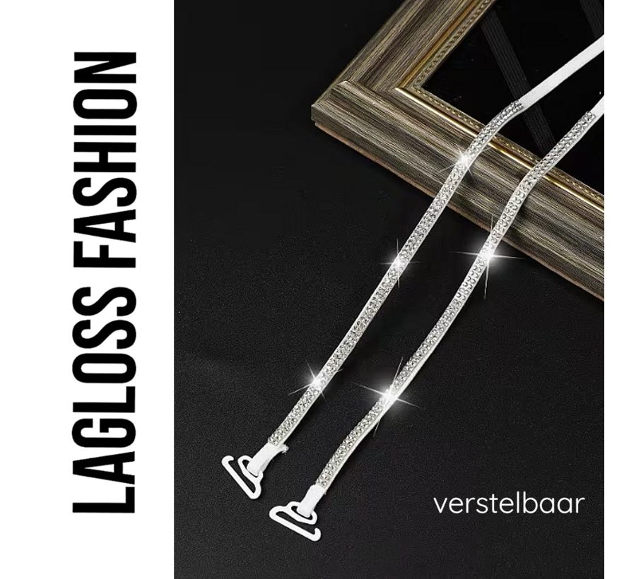 LaGloss® Set Luxe Strass BH Schouderbandjes Diamantlook –2 Stuks Verstelbaar & Afneembaar