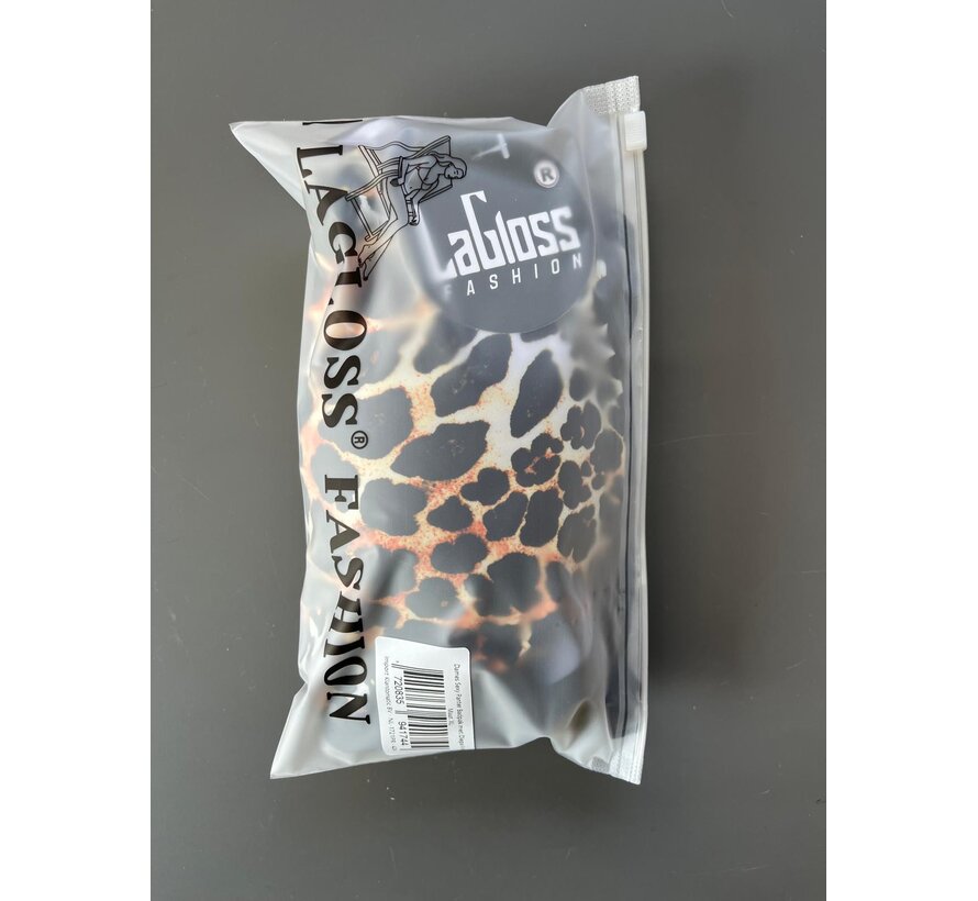 LaGloss® Dames Panter Badpak – Sexy Eendelig Zwempak met Diepe V-Hals - Maat XL