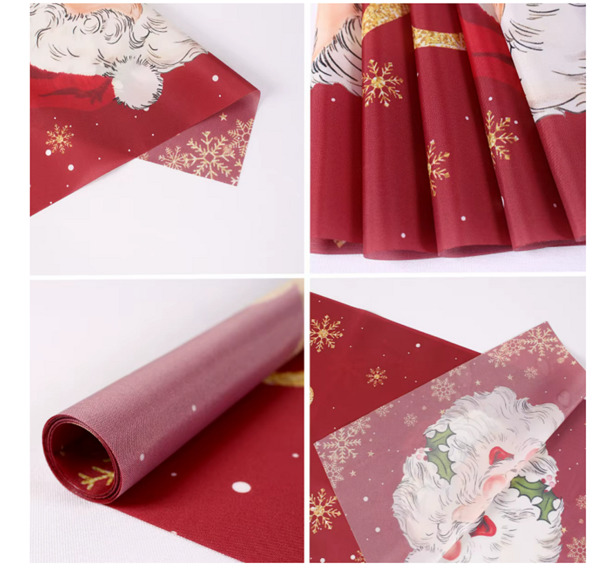 Kerst Tafelloper 180x35 cm – Rode Kersttafelversiering met Sneeuwpop en Merry Christmas