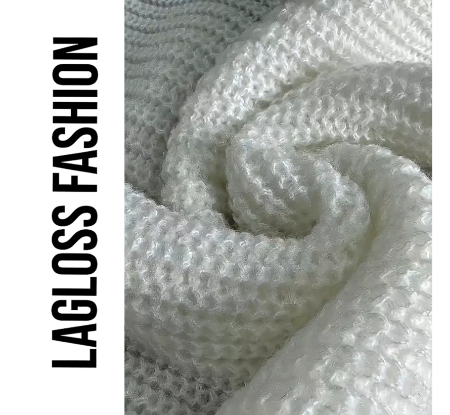 LaGloss® Comfortabele Dames Coltrui Wit – Gebreide Trui met Lange Mouwen en Decoratieve Knopen – Maat L