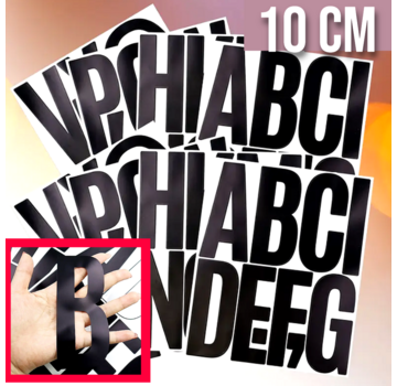 Allernieuwste.nl® Grote Alfabet Stickers 10 cm Hoog – 8 Vellen - 78 Letters