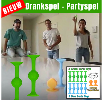 Allernieuwste.nl® Drankspel Partyspel Jeu de Darts Sticky Darts Zuignap Gooispel -12 delig