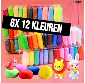 Allernieuwste.nl® Super Klei 72 Stuks Mix Kleuren - 6x 12 Stuks