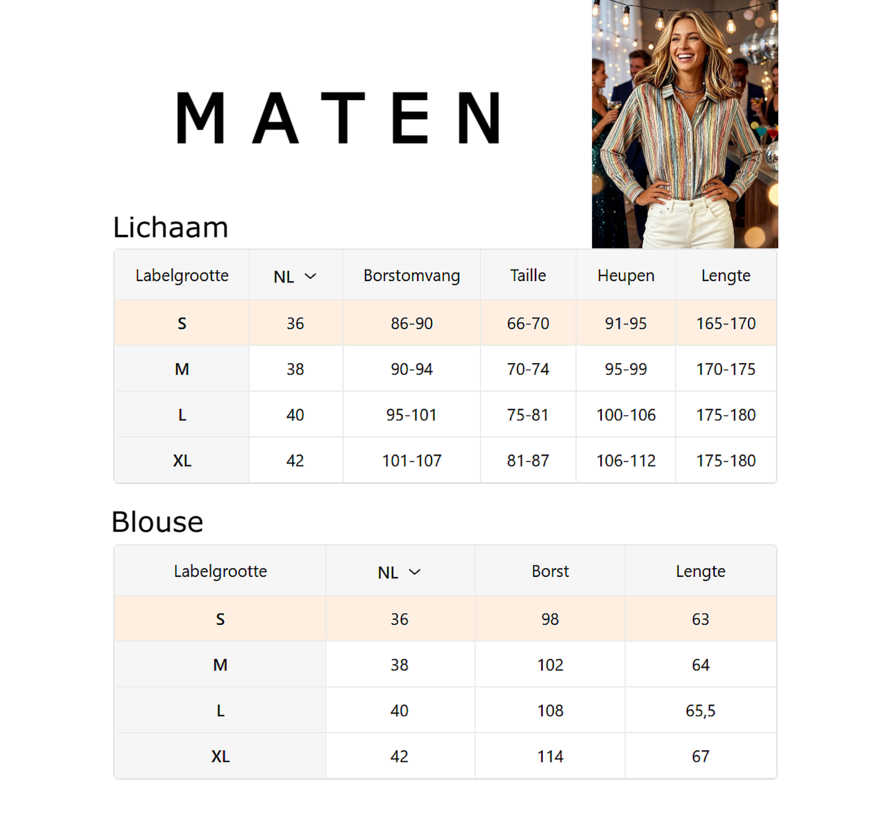 LaGloss® Special Edition Vintage Gestreepte Blouse Dames – Kleurrijk Overhemd met Lange Mouwen – Maat S