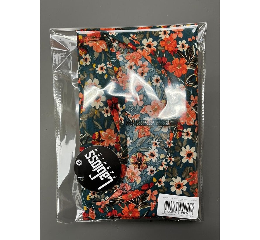 LaGloss® Elegante All-Over Bloemen Blouse Dames met Ronde Hals – Maat XXL