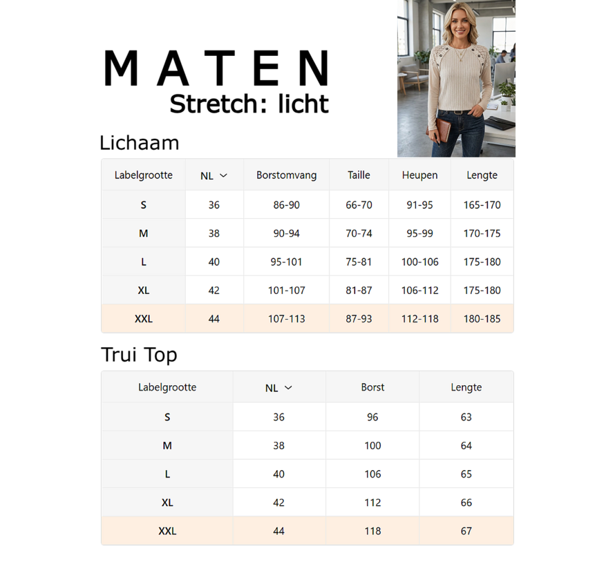 LaGloss® Dames Geribbelde Trui Abrikoos – Top met Kanten Details & Sierknopen en Lange Mouw - Maat S