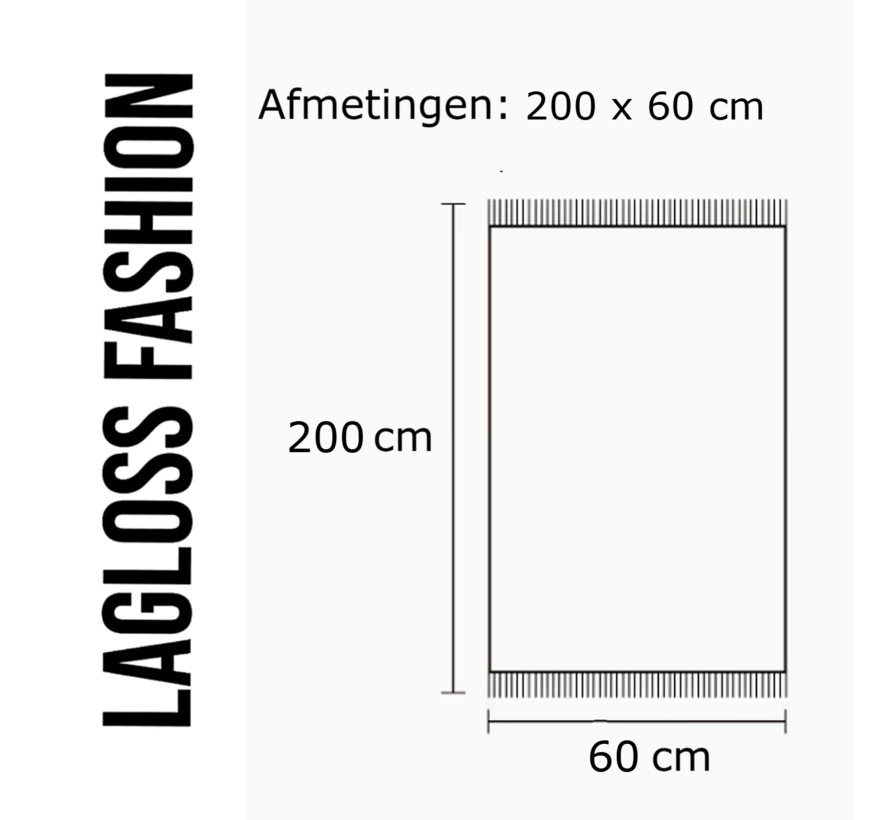LaGloss® Dikke Lange Winter Sjaal Dames Beige Multicolor – Zachte Warme Sjaal met Kleurblokken - 200 x 60 cm