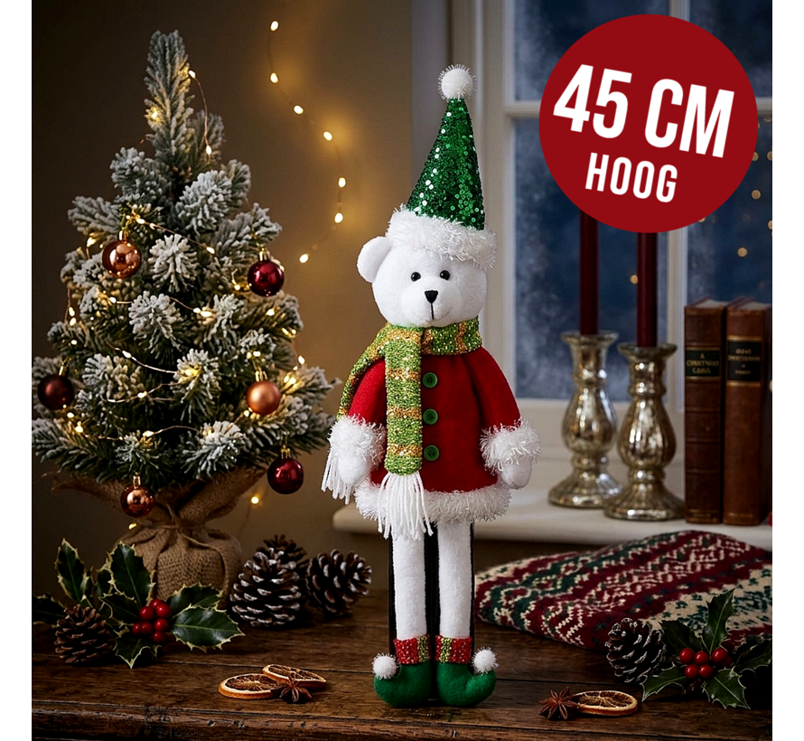 3 Stuks Pluche Kerstfiguren Wijnfleshouder  45 cm – Kerstman, Sneeuwpop & Kerstfiguur – Zachte Kerstdecoratie