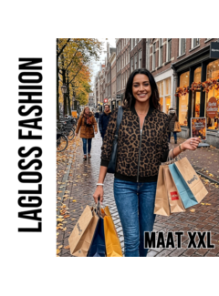 LaGloss Dames Luipaardprint Bomberjack – Lichtgewicht Baseball Jasje –Maat XXL