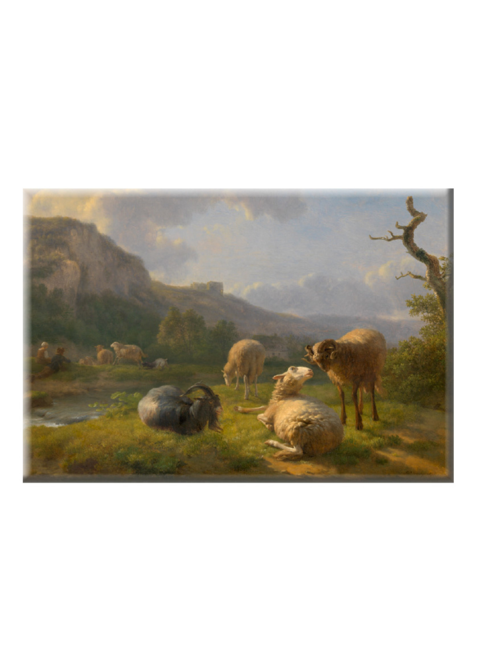 Balthasar Paul Ommeganck Landscape with Goats and Sheep Magnet