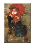 Ensor Magneet Ensor Dame met rode parasol